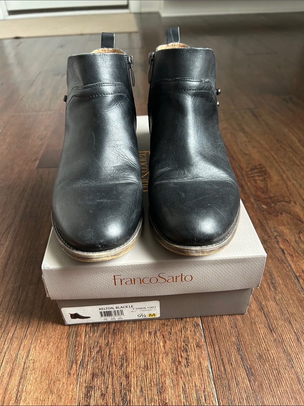 Franco Sarto women’s Kelton size 9.5 Black Leather Ankle Boots